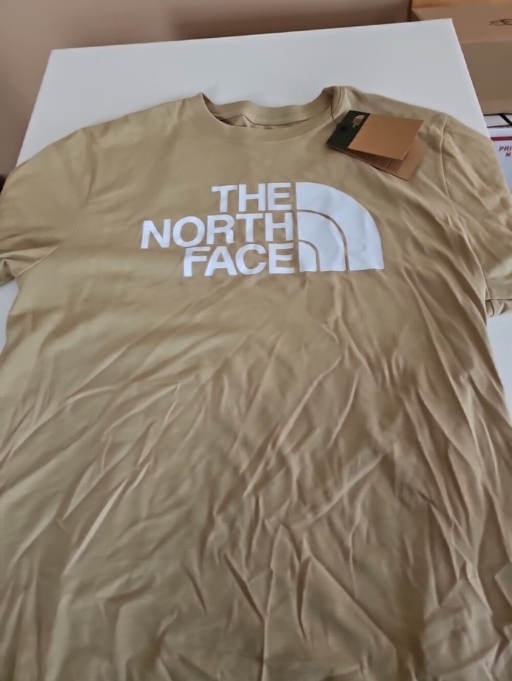 The North Face Men's Tan Short-Sleeve Logo Tee Large